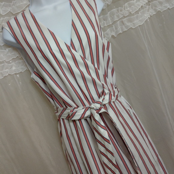 Draper James NWT Stripe Faux Wrap Tank Tie Dress - Picture 4 of 10